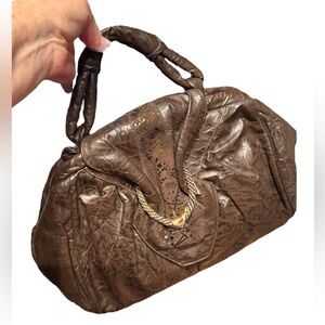 Elegant Large Clutch Vintage 1980s DANIER supple fancy Leather Shoulder …